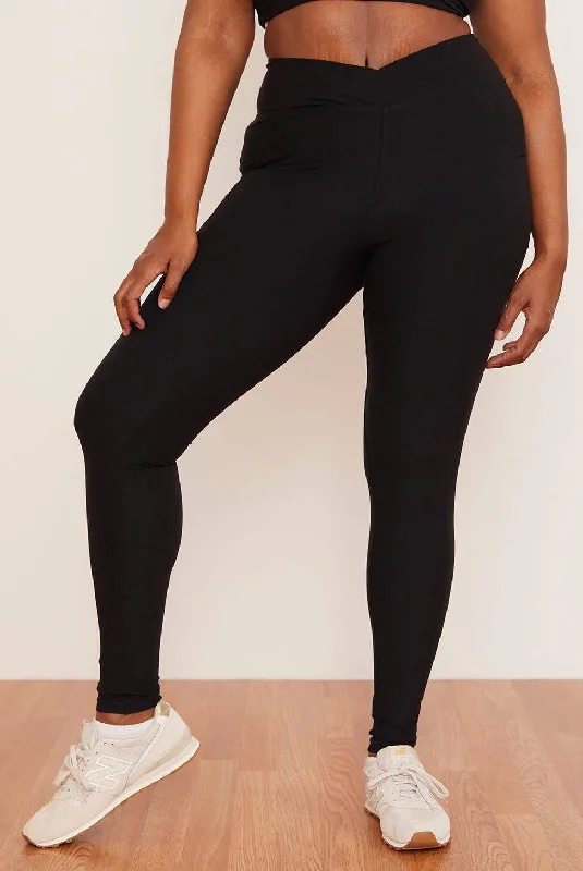 Crossover Pocket Leggings (Onyx) Comfortable Workout Fitness Leggings