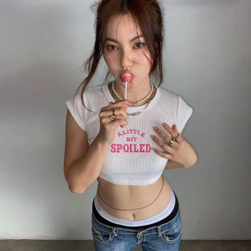 A Little Bit Spoiled Crop Top Welt Pockets Slit Pockets Flap Pockets