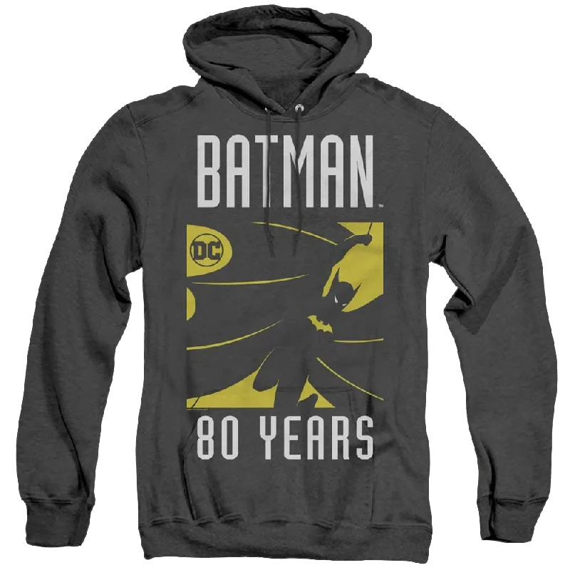 Dc Batman Silhouette - Heather Pullover Hoodie Long Bell Sleeve