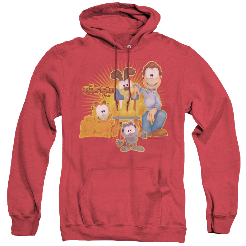 Garfield Say Cheese - Heather Pullover Hoodie Polo Neck Sweater