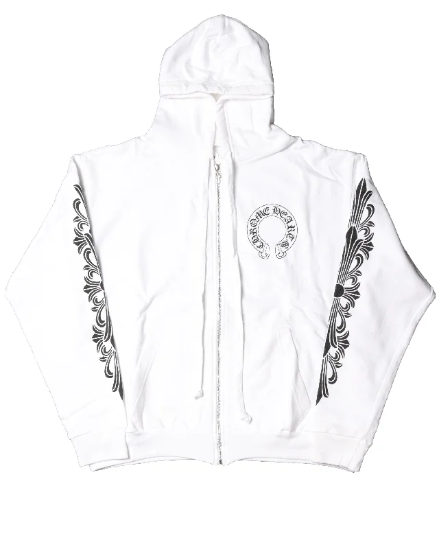 Horseshoe Logo Zip Up Hoodie Hoodie with Hidden Zipper Minimalist Clean