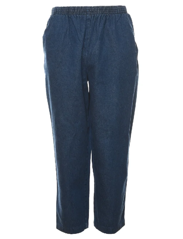 Elasticated Waist Denim Trousers - W28 L26 Trousers Occasion Special