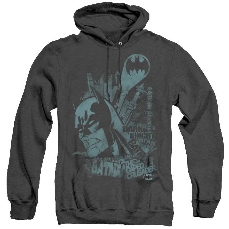 Dc Batman Gritted Teeth - Heather Pullover Hoodie Notched Neck Pullover