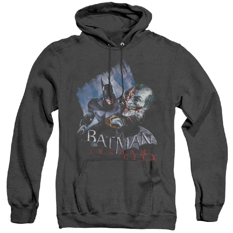 Batman Arkham City Jokes On You! - Heather Pullover Hoodie Cowl Neck Pullover