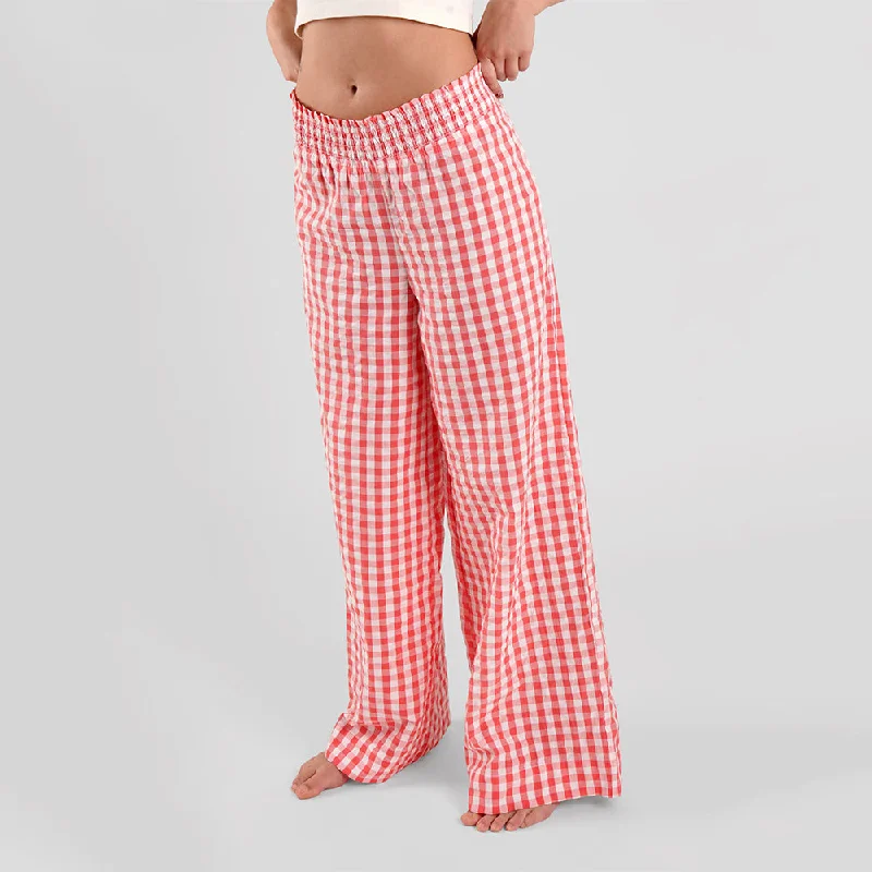 Robinia Gingham Check Ethical Cotton Pyjama Trousers Trousers Leisure Comfortable