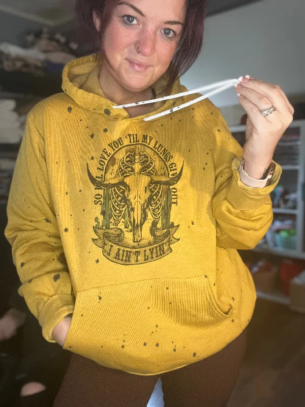 Love hoodie Hoodie with Distressed Vintage Worn