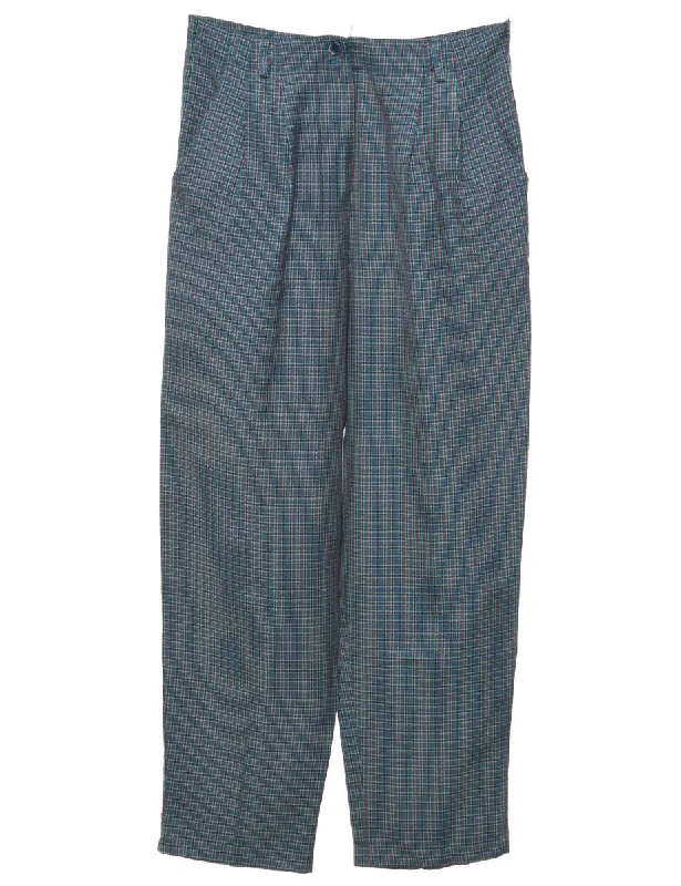 Green Checked Trousers - W27 L28 Trousers Trousers Formal