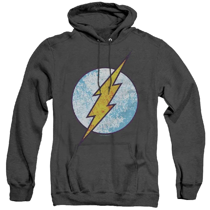 Flash, The Flash Neon Distress Logo - Heather Pullover Hoodie Bell Sleeve Stylish