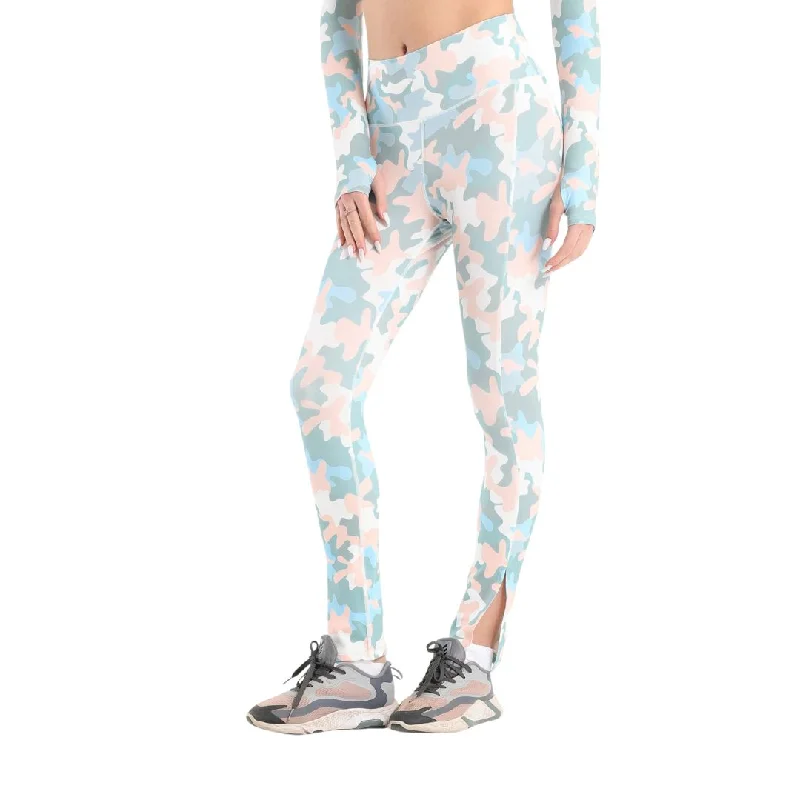 Colored camo slit printed leggings Cozy Bootcut Leggings
