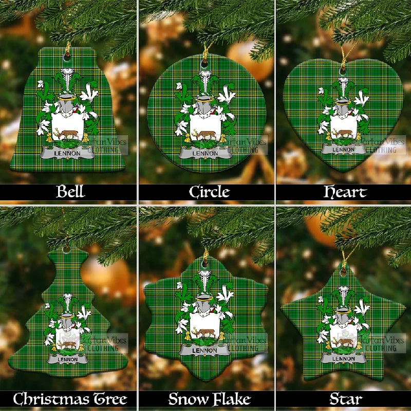 Lennon Irish Clan Tartan Christmas Ceramic Ornament with Coat of Arms A-Line Ball Gown Mermaid
