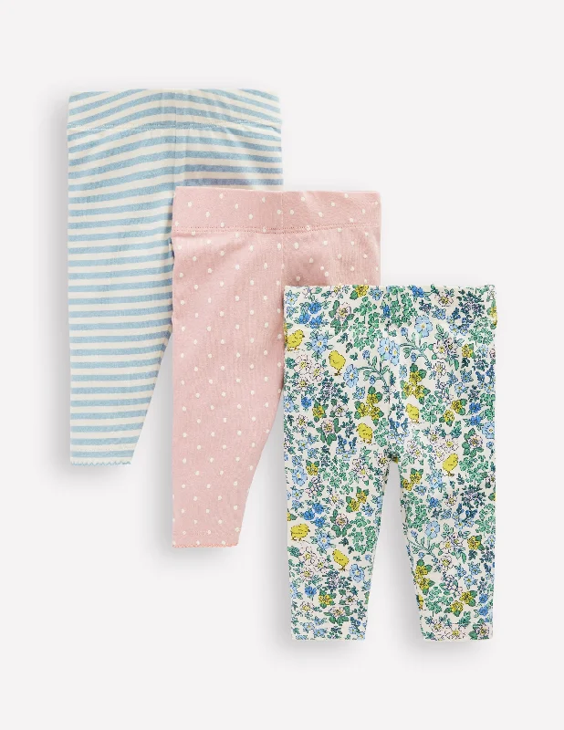 Printed 3 Pack Legging-Multi Chick Floral Stylish Pockets Active Leggings