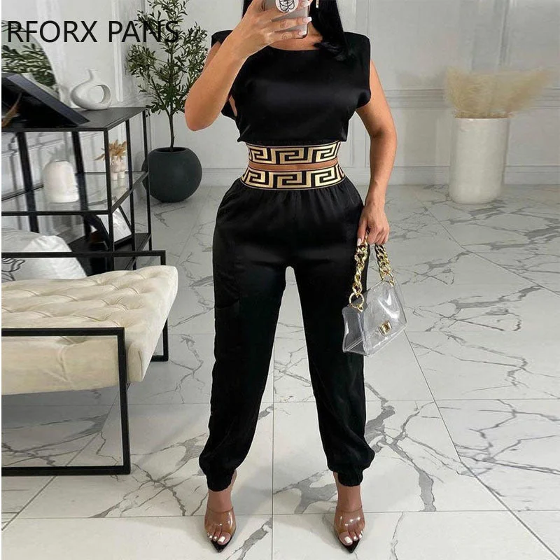 Crop Top and Pants Set Terry Blend Velvet Blend Canvas Blend