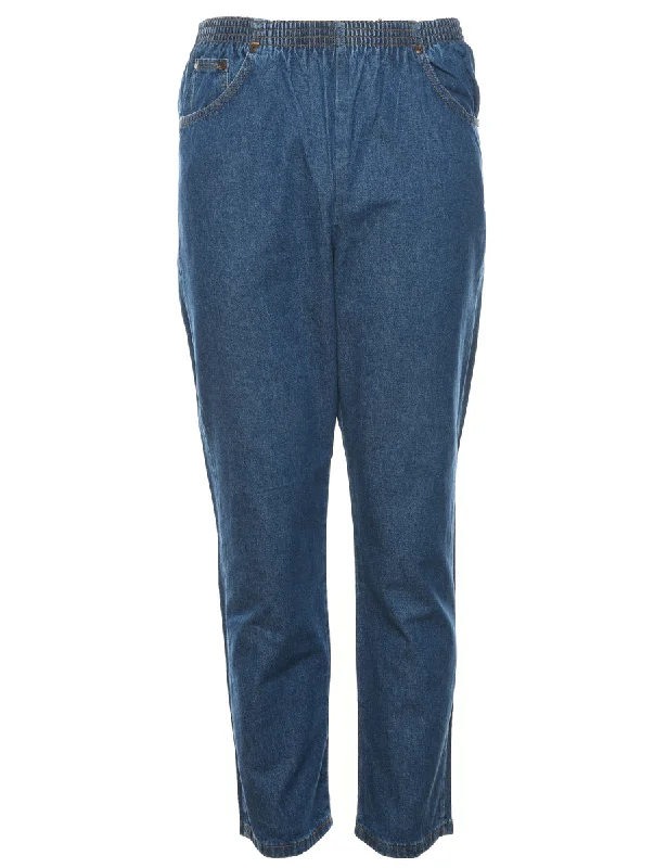 Elasticated Waist Denim Trousers - W26 L30 Trousers Designer Luxury
