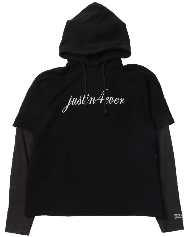 AW17 "Justin4Ever" Oversized Hoodie Hoodie with Turtle Neck Cozy Winter