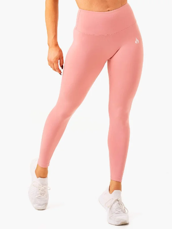 Vital High Waisted Scrunch Leggings - Blush Pink Stylish Patterned Active Leggings
