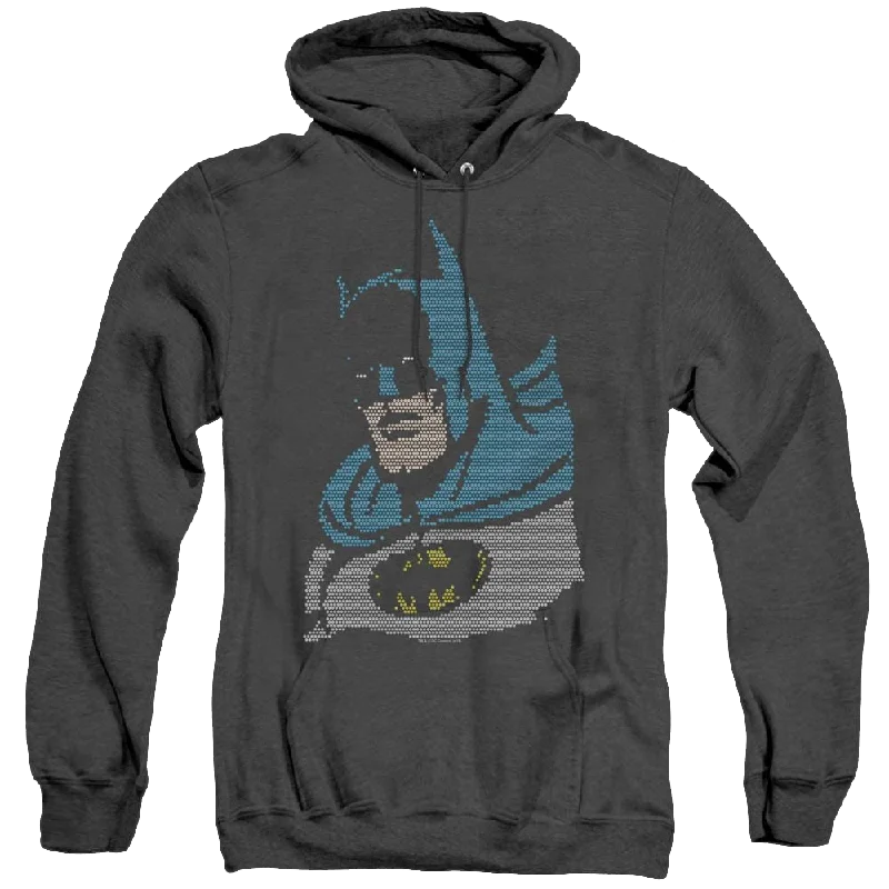 Dc Batman Lite Brite Batman - Heather Pullover Hoodie Turtleneck Warm Pullover