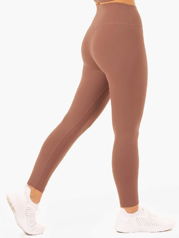 NKD Refine High Waisted Leggings - Mocha Comfortable Plus Size Leggings