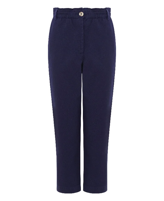 Day Cotton Trousers - Summer Navy Trousers Office Stylish