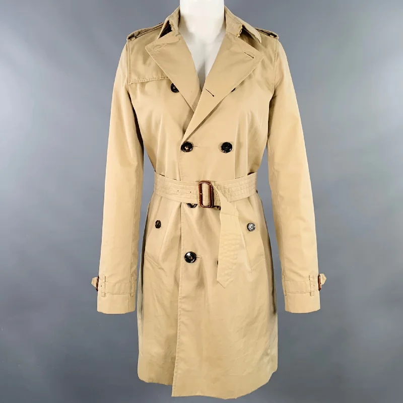 BURBERRY Size S Beige Cotton Twill Double Breasted Coat Quilted Jacket Anorak Windbreaker BURBERRY Size S Beige Cotton Twill Double Breasted Coat Quilted Jacket Anorak Windbreaker