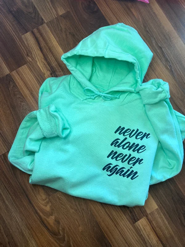 Never alone hoodie Hoodie with Metallic Shiny Futuristic