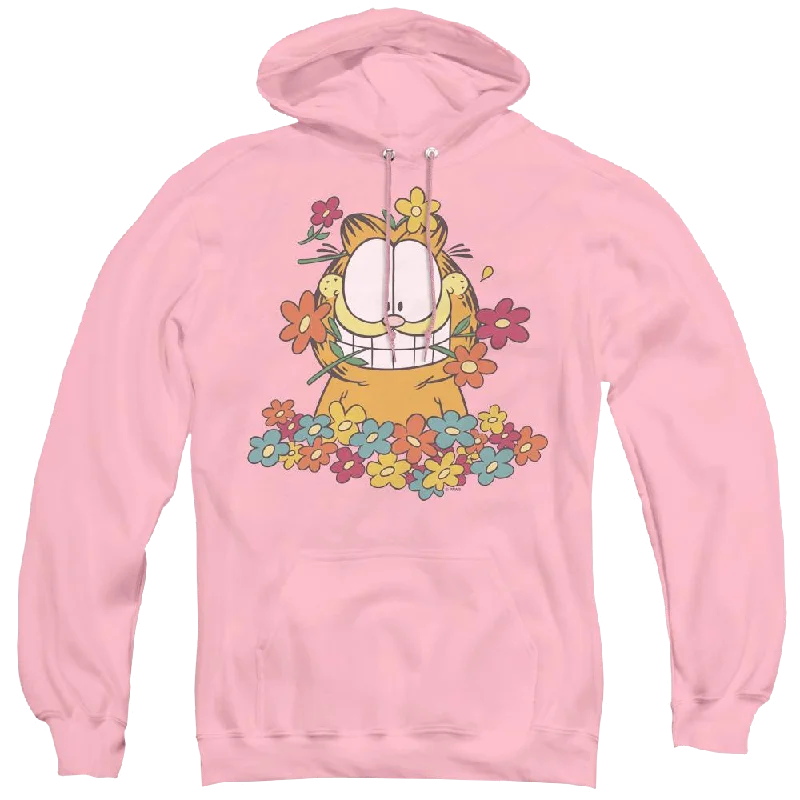 Garfield In The Garden - Pullover Hoodie Blouson Sleeve Pullover