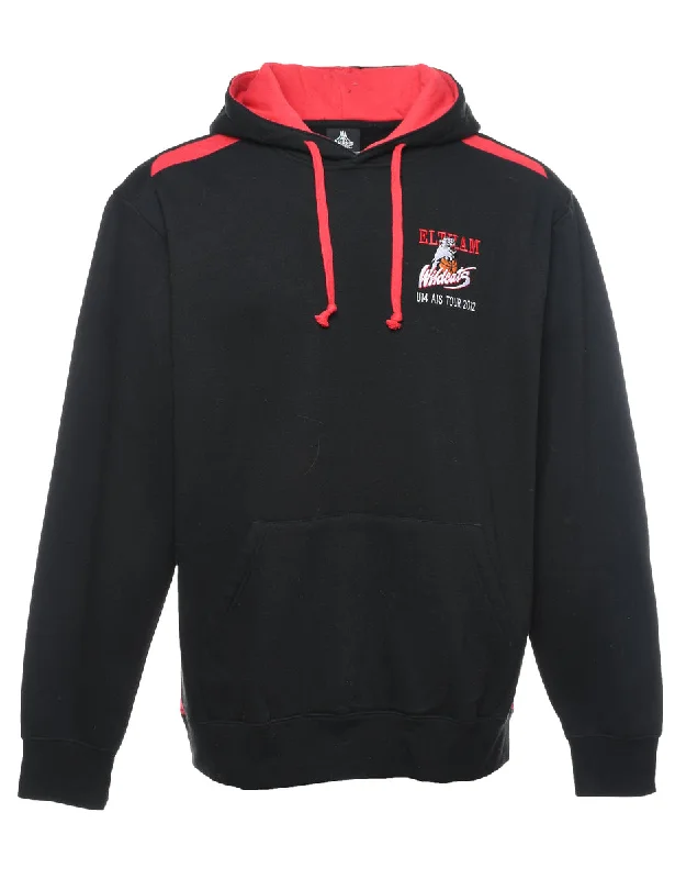 Black & Red Hooded Sweatshirt - XL Graphic Hoodie Design Print