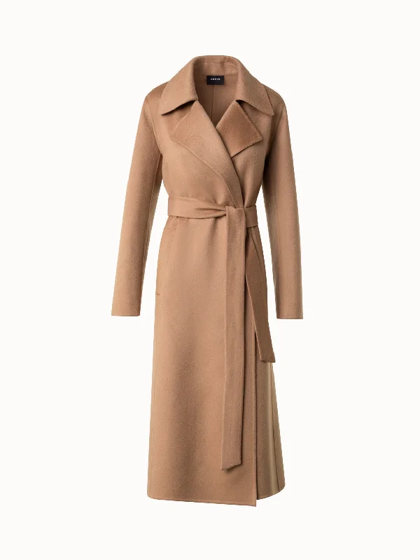 100% Cashmere Wrap Coat in Trench Style Sleeveless Short Sleeve Long Sleeve