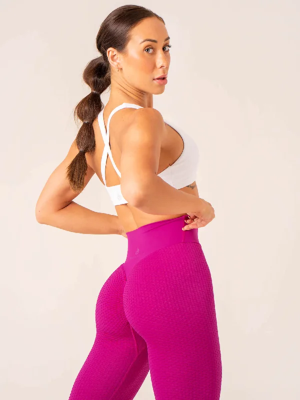Honeycomb Scrunch Seamless Leggings - Fuchsia Elegant Full-Body Leggings