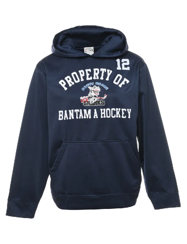 Bantam a Hockey Design Navy Printed Hoodie - M Hoodie with Elastic Cuffs Stretchable Comfortable Bantam a Hockey Design Navy Printed Hoodie - M Hoodie with Elastic Cuffs Stretchable Comfortable