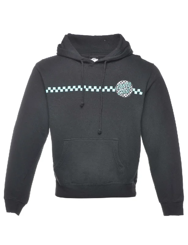 Black Hoodie - M Hoodie with Illustration Artistic Creative