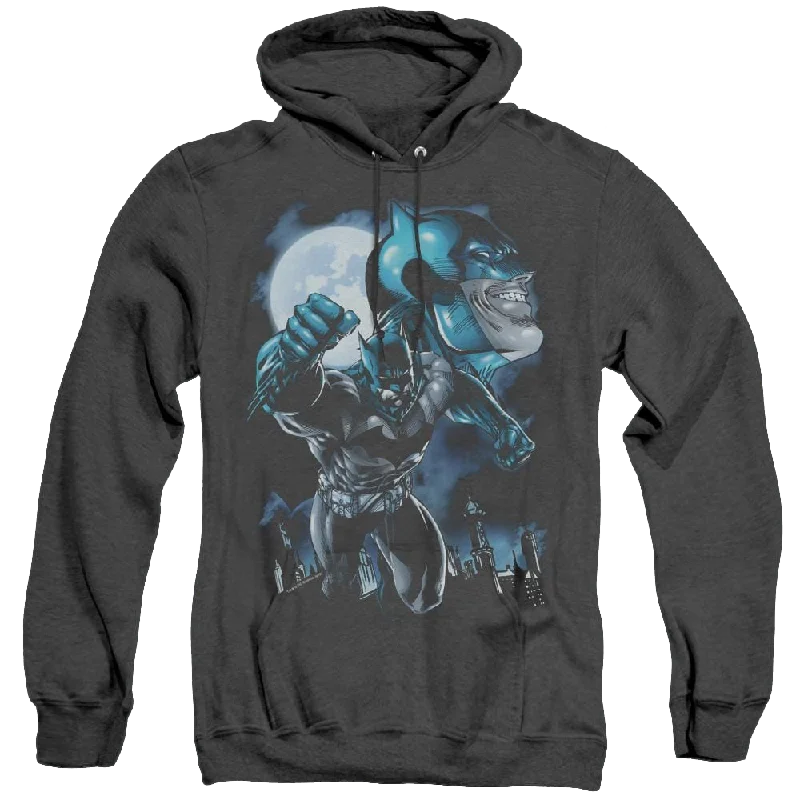 Dc Batman Moonlight Bat - Heather Pullover Hoodie Cap Sleeve Casual