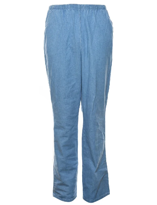Flared Leg Light Wash Casual Denim Trousers - W26 L34 Trousers Bootcut Casual