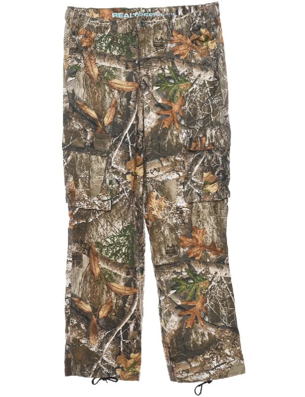 Jungle Print Trousers - W34 L31 Trousers Capri Summer