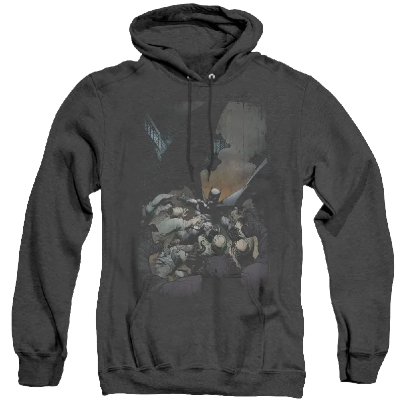 Dc Batman Batman #1 - Heather Pullover Hoodie Shirred Sleeve Feminine