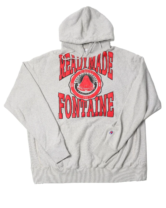 Fontaine Logo Hoodie Hoodie with Raw Hem Edgy Unfinished