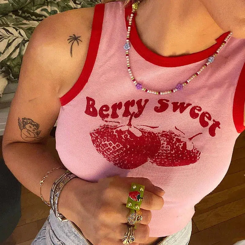 Y2K Berry Sweet Crop Top Real Fur Shearling Chenille