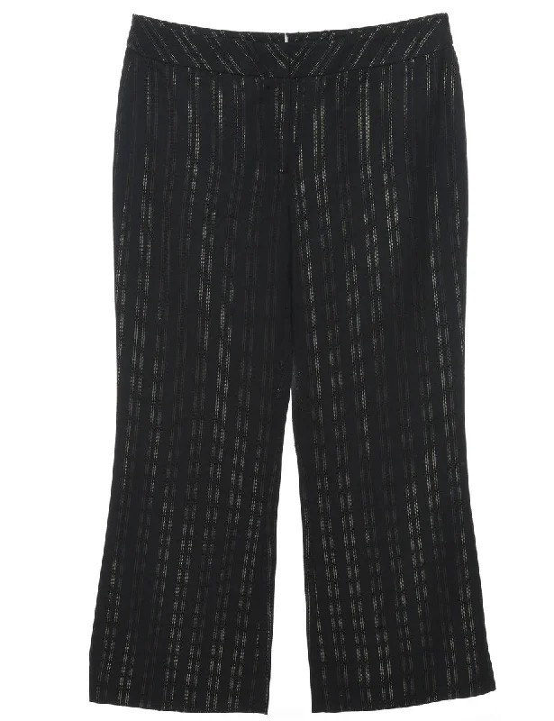 Striped Black Trousers - W32 L26 Trousers Lace Delicate