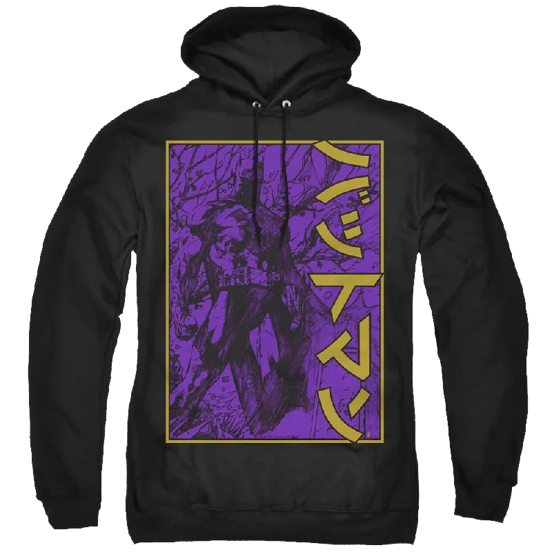 Dc Batman Big Framed Kanji - Pullover Hoodie Bardot Neck Top