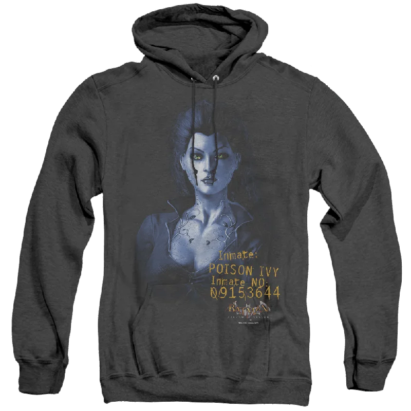 Batman Arkham Asylum Arkham Poison Ivy - Heather Pullover Hoodie Button Front Sweater