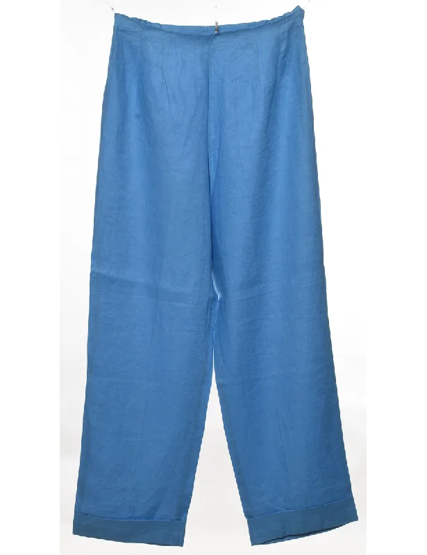 Light Blue Flared Leg Trousers - W28 L28 Trousers New Arrival