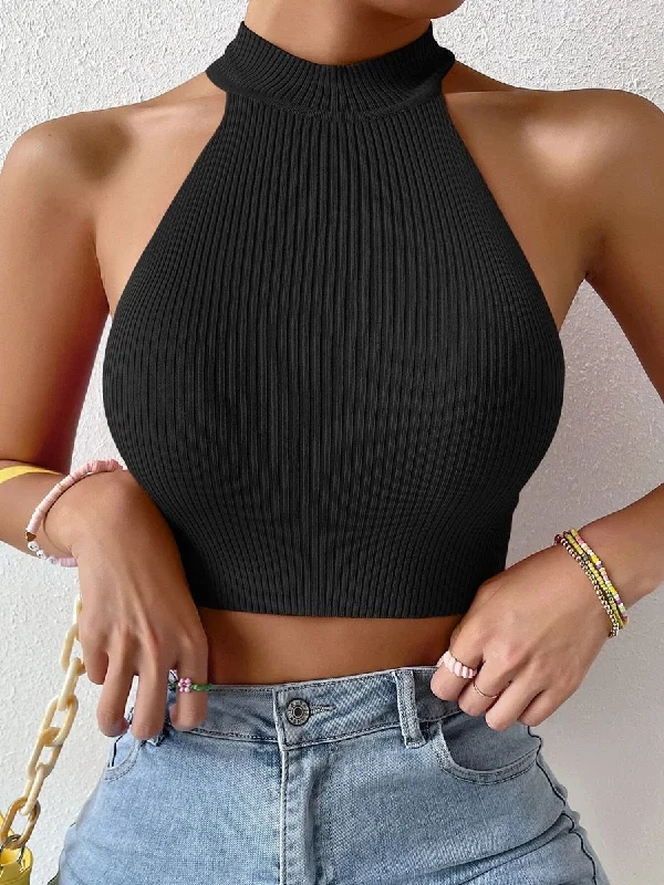 Sleeveless Crop Top Chenille Brocade Lace