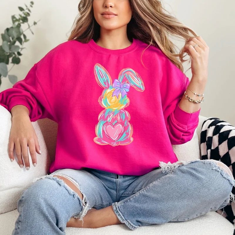 Hazel Blues® |  Watercolor Bunny Graphic Sweatshirt Hoodie with Logo Branding Identity
