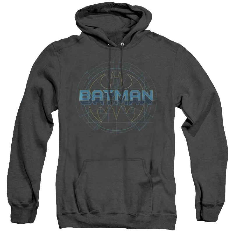 Dc Batman Bat Tech Logo - Heather Pullover Hoodie Turtleneck Warm Pullover