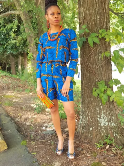 Royal Blue and Orange 3-4 Sleeve Crop Top-DP3978 Anti-Shrink Durable Soft