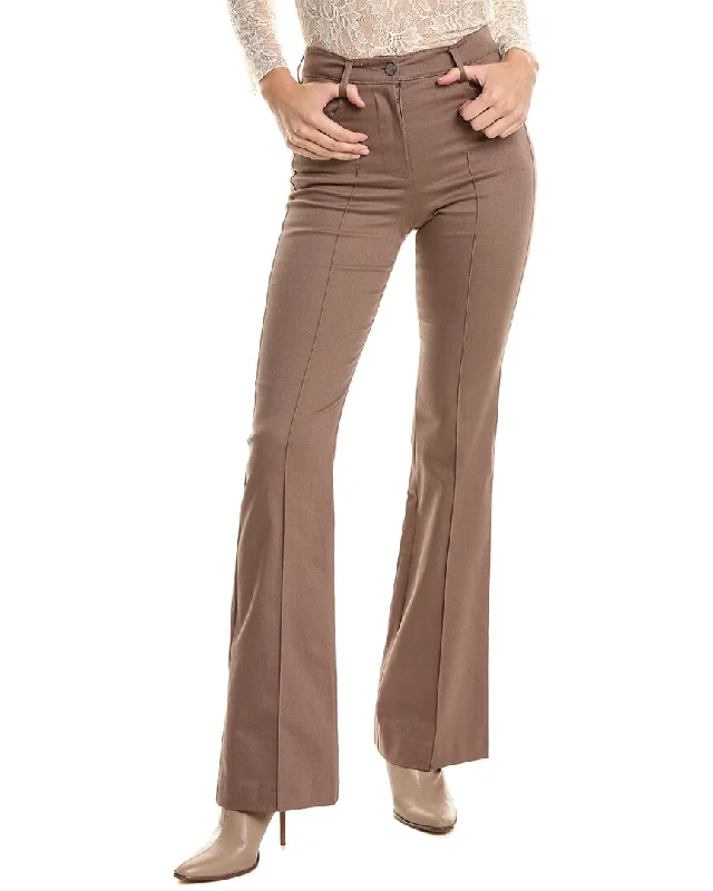 Reiss Florence High Rise Flared Trouser Trousers Leather Faux