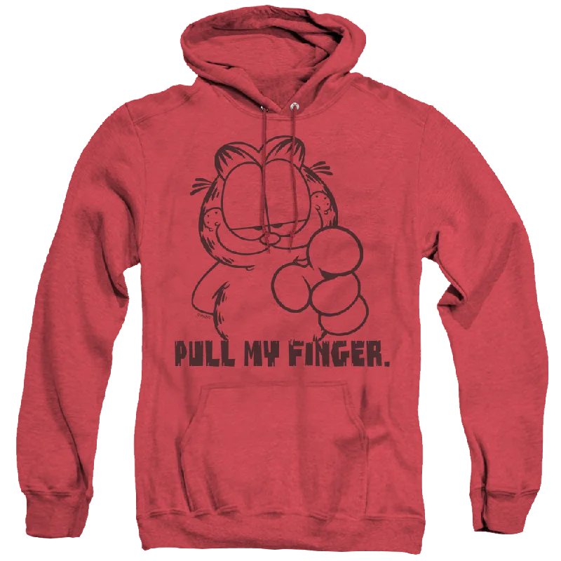 Garfield Pull My Finger - Heather Pullover Hoodie Elbow Length Sleeve