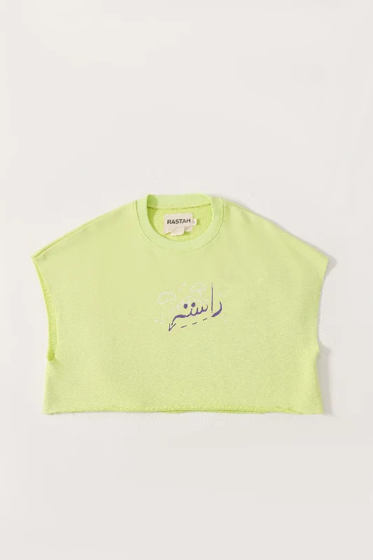 "MEHRAN" PISTACHIO CROP TOP Polka Dot Checkered Tartan