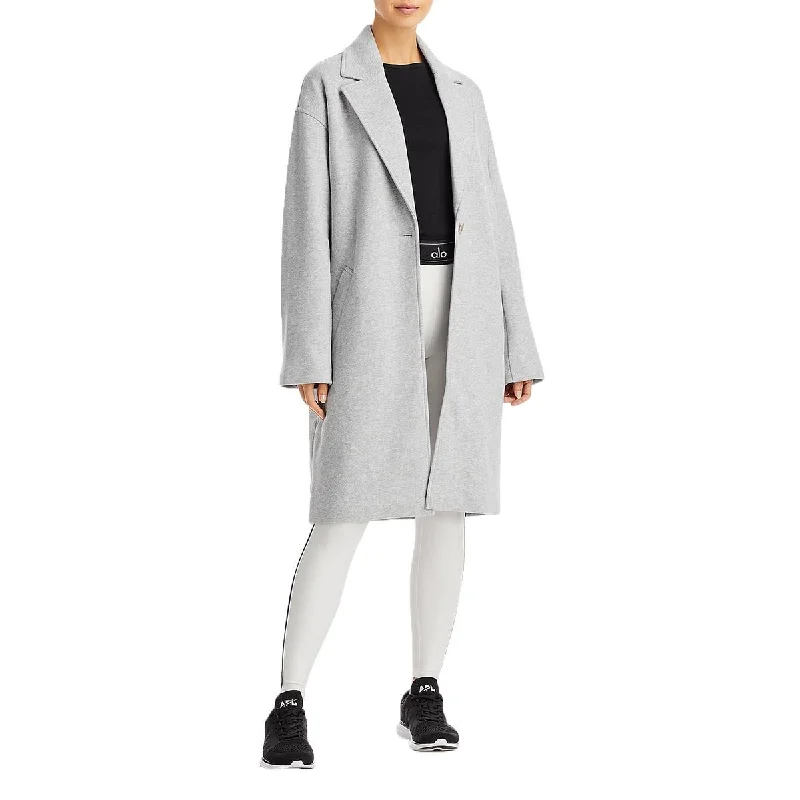 Alo Yoga Womens Cotton Blend Heathered Trench Coat Welt Pockets Slit Pockets Flap Pockets Alo Yoga Womens Cotton Blend Heathered Trench Coat Welt Pockets Slit Pockets Flap Pockets