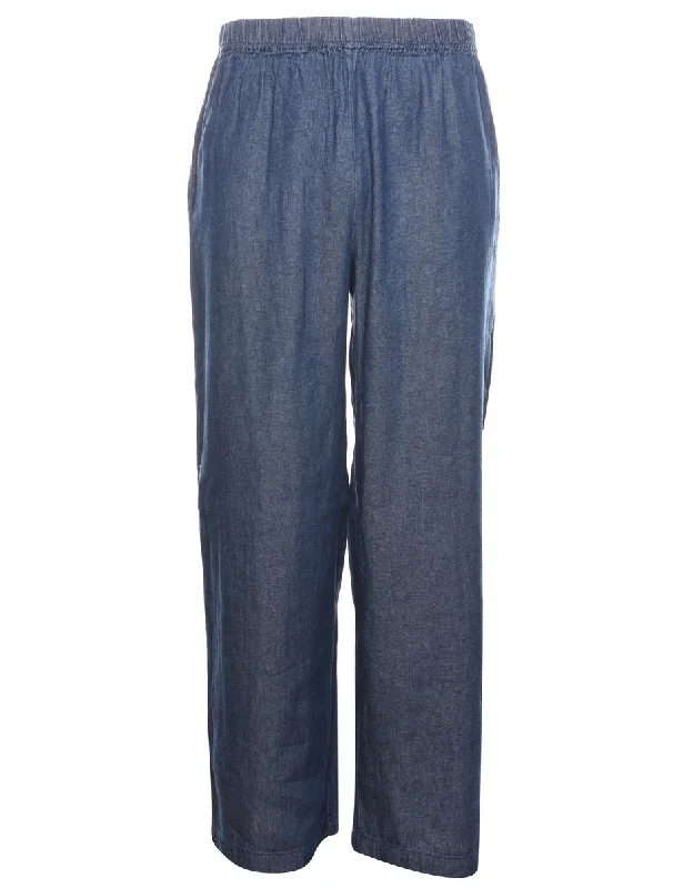 Wide-Leg Denim Dark Wash Trousers - W30 L32 Trousers Cargo pockets