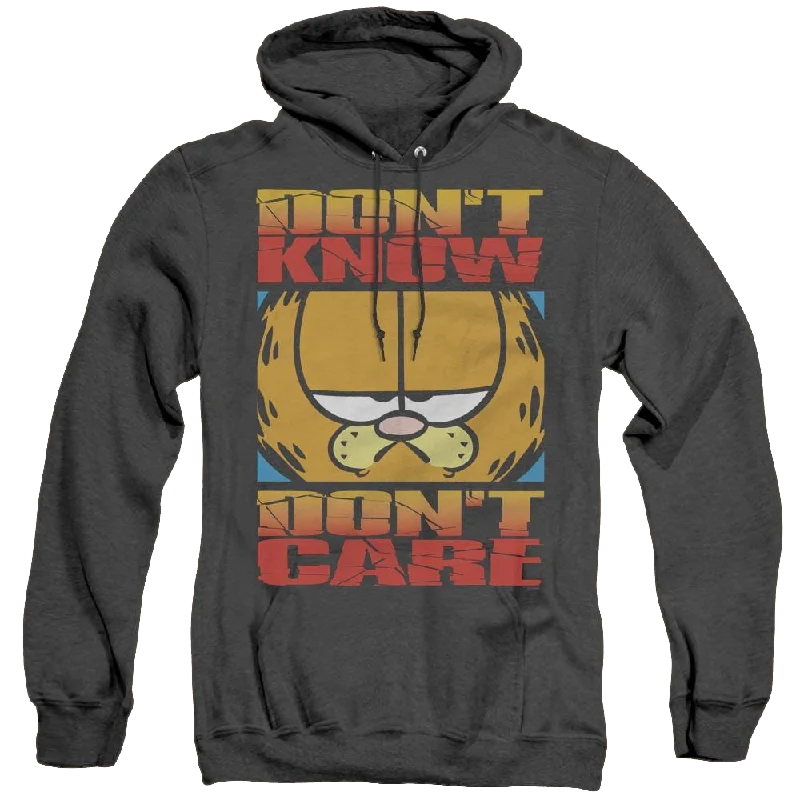 Garfield Dont Know Dont Care - Heather Pullover Hoodie Lantern Sleeve Elegant